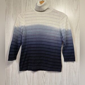 Per Se by Carlisle Ombre Stripe Turtleneck Sweater Medium EUC